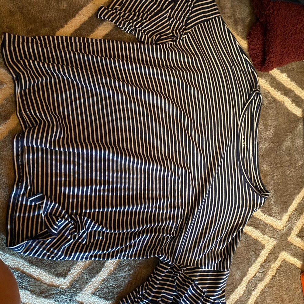 blue and white striped shirt